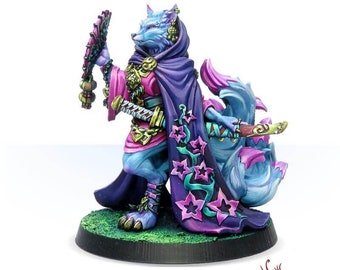 Kumiko, the Millennium Sorceress | High-quality resin | 32mm scale | 28mm scale | Collectible RPG Japanese Culture Kitsune | Tabletop DnD