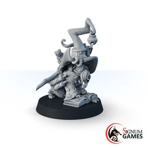 Pugmancer, Wizard Pug Dog Warlock Mage Sorcerer Minion, 32mm 28mm Scale Resin Printed Painted Miniature, Tabletop DnD RPG Game Character