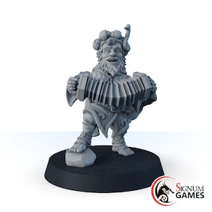 Halfling Bard Musician Miniature DnD, 32mm 28mm Scale Resin figure, character with Harmonic, Dungeons and Dragons Tabletop Wargame Mini