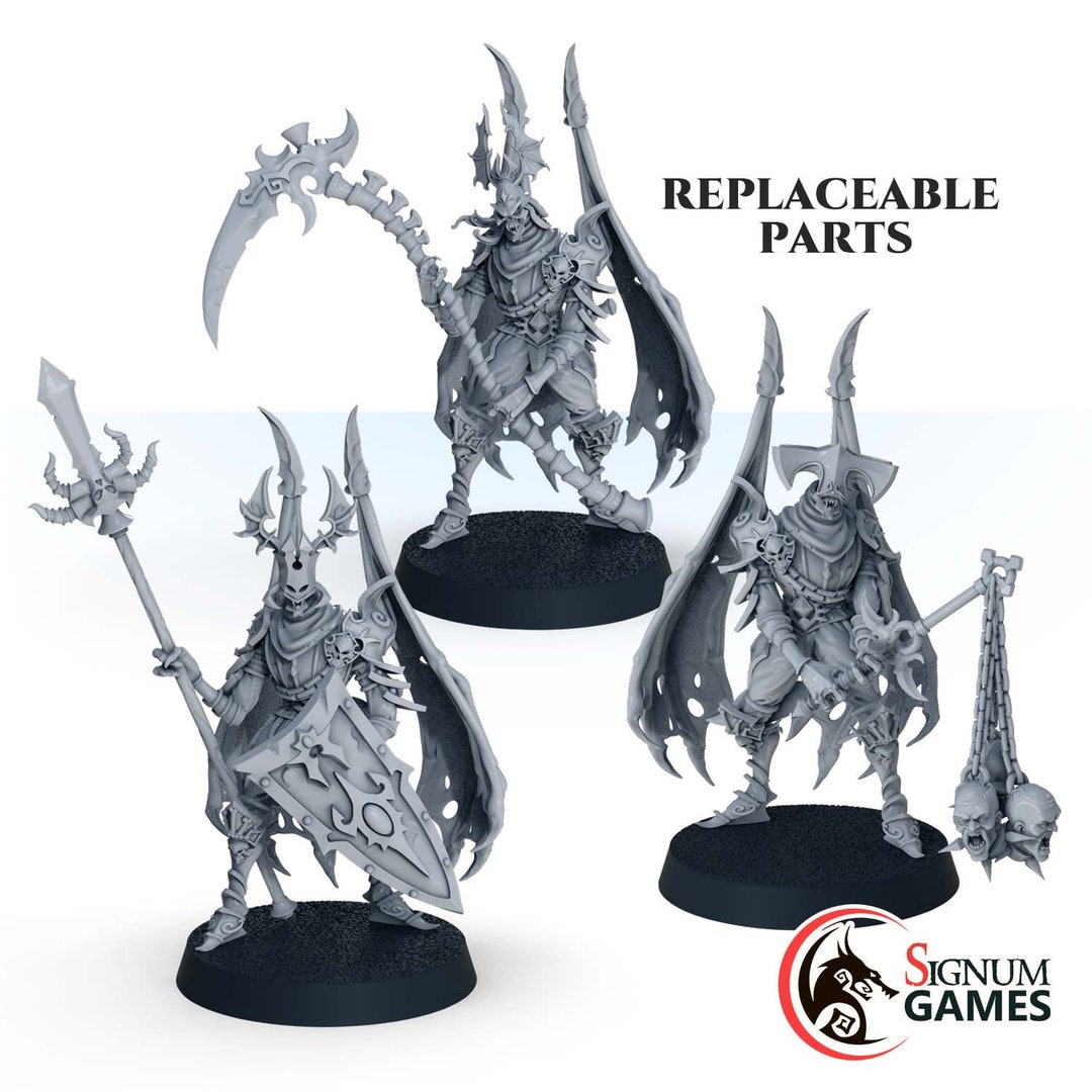 Vampire Warriors Figurines Set, 32mm Dnd Fantasy Vampire Guard Tabletop ...