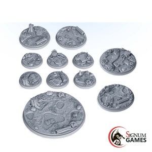 Bases de la Horda de Blackmarsh, base del juego de rol Dungeons and Dragons para miniaturas, pantano de resina impreso en 3D, ogro, orco, goblin, hobgoblin.
