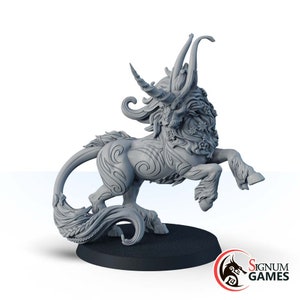 Battle Unicorn 2, fantasieminiatuur, mythisch wezen, 32 mm, 28 mm schaal, 3D-geprinte miniatuur, Dungeon and Dragons, tabletop RPG Game Mini