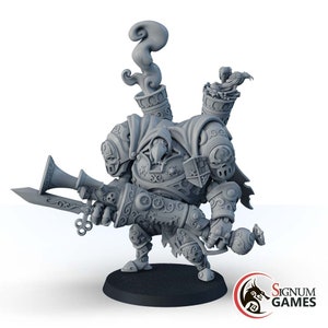 Steam Plague Golem, 32mm Tabletop Gaming Miniature, Fighter Warrior Golem Mini RPG Tabletop Unpainted Miniatures DnD, Great Gift Idea