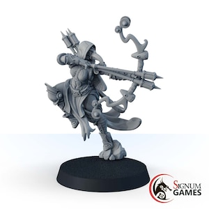 Human Rogue Archer Miniature, League of Plague Doctors Miniature, Erlyna Archer of the Plague, Tabletop Miniature for DnD, 32mm DnD Mini