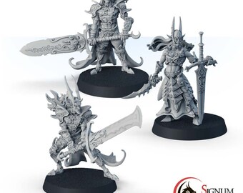 Royal Guard Miniature Unpainted Miniature Swordsmans of the House Taldarn Set Fantasy Miniatures Guards Defenders  Resin 3D Printed