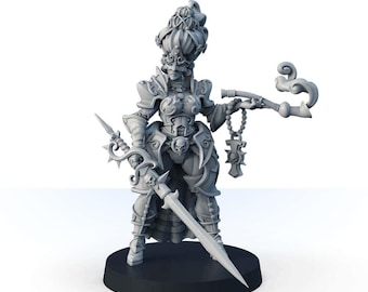 Warrior Sword Fantasy Miniature, Octavia Varro Lady Inquisitor, Human Fighter Ranger, 3D Printed Painted mini, DND Tabletop 28 32 mm Mini