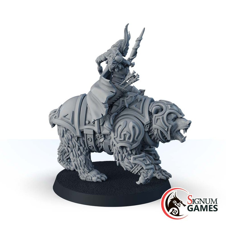 Bjarra, Ranger on Bear Fantasy Miniatures, Beastheart Miniature ...