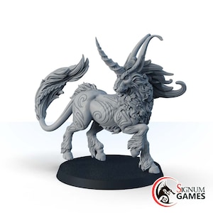Battle Unicorn DND Fantasy Miniature, 3D-geprinte Painted Mini, 32 mm, 28 mm schaal, Dungeon and Dragons tabletop RPG-spelminiatuur