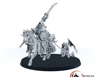 Rider Witch Monster Hunter, Sir Dalrion, the Blessed Hunter, 32mm 28mm Scale 3D Printed Miniature, Tabletop RPG DnD Game Character Mini