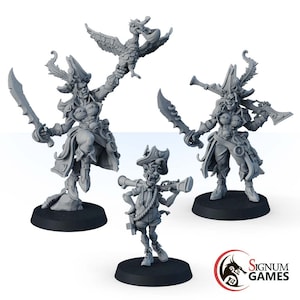Fantasy Miniaturen Ork-Piraten D&D Miniaturen Set, Seeräuber, Tabletop-Rollenspiel Mini, 3D Gaming Miniaturen Harz gedruckt 32 mm 28 mm Maßstab