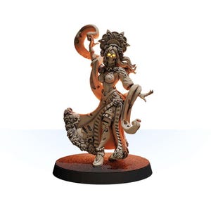 Rosa Halloween undead DND fantasy miniature, female dancer Twilight Tango 3D printed TTRPG figure, tabletop character