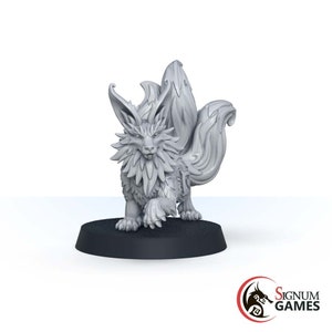 Kitsune Minion Fox Miniature, Haru, Shrine Keeper, 32mm 28mm Scale 3D Printed Mini, Dungeon and Dragons Tabletop RPG Game