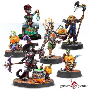 Pumpkin Halloween DND Fantasy miniature Large Set, TTRPG accessories, Miniature Kit, 3D Resin Tabletop RPG Miniature, Witch DnD Miniature