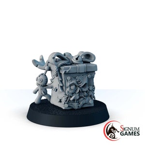 ファンタジーミニチュア シニスターギフトボックス クリスマス トレジャーチェスト ミニチュア、32 mm/28 mm ファンタジーミニチュア、ダンジョンズ&ドラゴンズ クリスマスギフト
