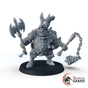 Fantasy Miniatures Ogre with Chain, “Ironheads” Heavy Infantry Ogre Miniature Monster, RPG Tabletop Miniature, Great Gift Idea DnD