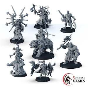 Fantasy Miniatures Adventurers set, Tabletop Miniature DnD Painting Great Gift Idea DnD, Master Starter Pack Hero Bundle Set
