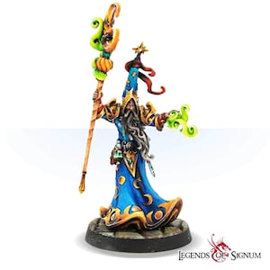 Unpainted Human Sorcerer Miniatures, Wizard Miniature, 32mm 28mm Scale Resin Miniatures, Almagest the Grand Stargazer,Tabletop RPG Miniature