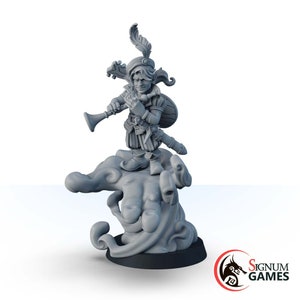 DND fantasy miniature Lyricus, The Charismatic Bard with a Flute Fantasy figure 28mm, 32mm, Scale Resin Dungeons and Dragons character