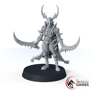 Lernhel, The Dark Blades Fantasy Miniatures, Elf Assassin Miniature Rogue Dungeons and Dragons Mini RPG, Tabletop Miniature DnD, Drow Rogue