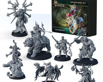 Fantasy Miniatures Adventurers set, Tabletop Miniature DnD Painting Great Gift Idea DnD, Master Starter Pack Hero Bundle Set