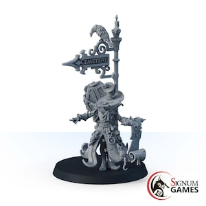 Creepy Gravedigger Miniatures Undertaker with Pointer Fantasy Miniatures Dungeons and Dragons Halloween miniatures Monster Table top Games