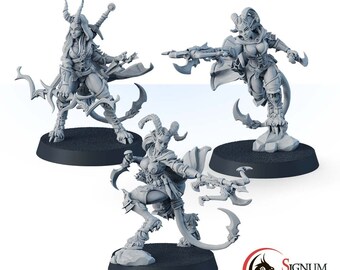 Set di Tiefling Tiratori Scelti, Miniature Fantasy, Miniatura Guerriero, Miniatura Dungeons and Dragons, Miniatura da Tavolo, Miniatura in Resina Non Placcata