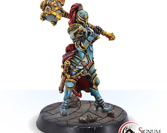 Female Paladin Knight, Arcadia the Sunrise Knight, 32mm Fantasy Miniature, Tabletop Unpainted RPG, Custom Dungeons and Dragons Miniature
