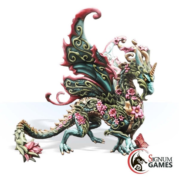 Amaryllis, la fée dragon, 32 mm 28 mm, miniature peinte, personnage RPG de table Donjons et dragons
