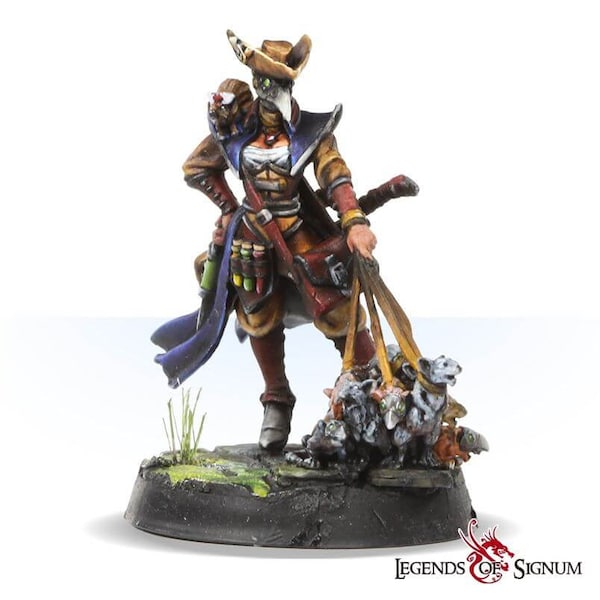 Médica Rato Humana da Liga dos Médicos da Peste, Miniatura de D&D, Lucrezia Médica Rato, Impressão 3D em Resina para Jogos de Mesa de Fantasia