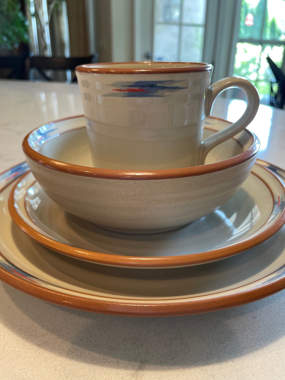 Vintage Noritake Raindance Stoneware 1980s Southwestern Santa Fe Design