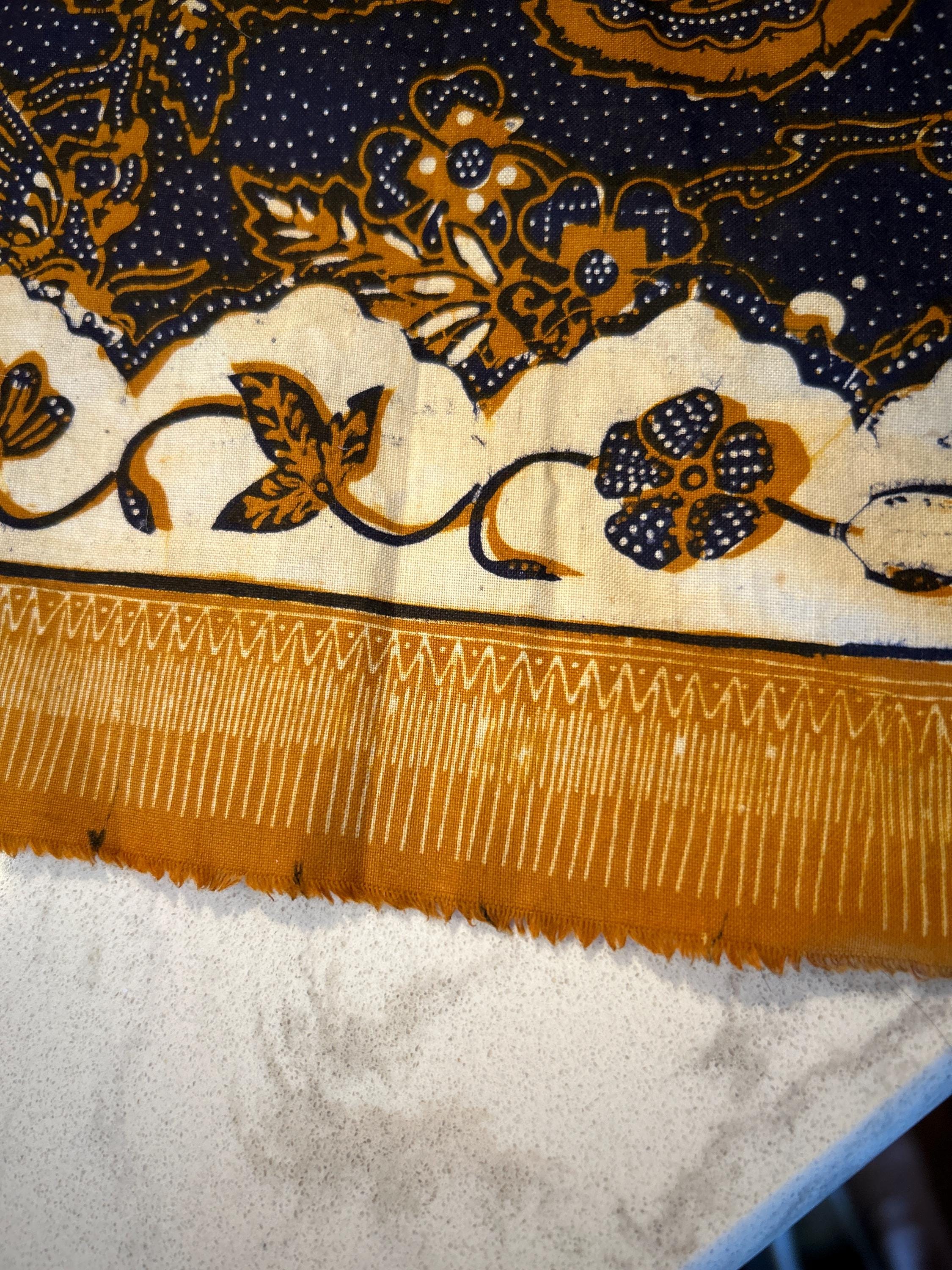 1970s Vintage Batik Textile, Artwork, Indonesian Old Batik Classic