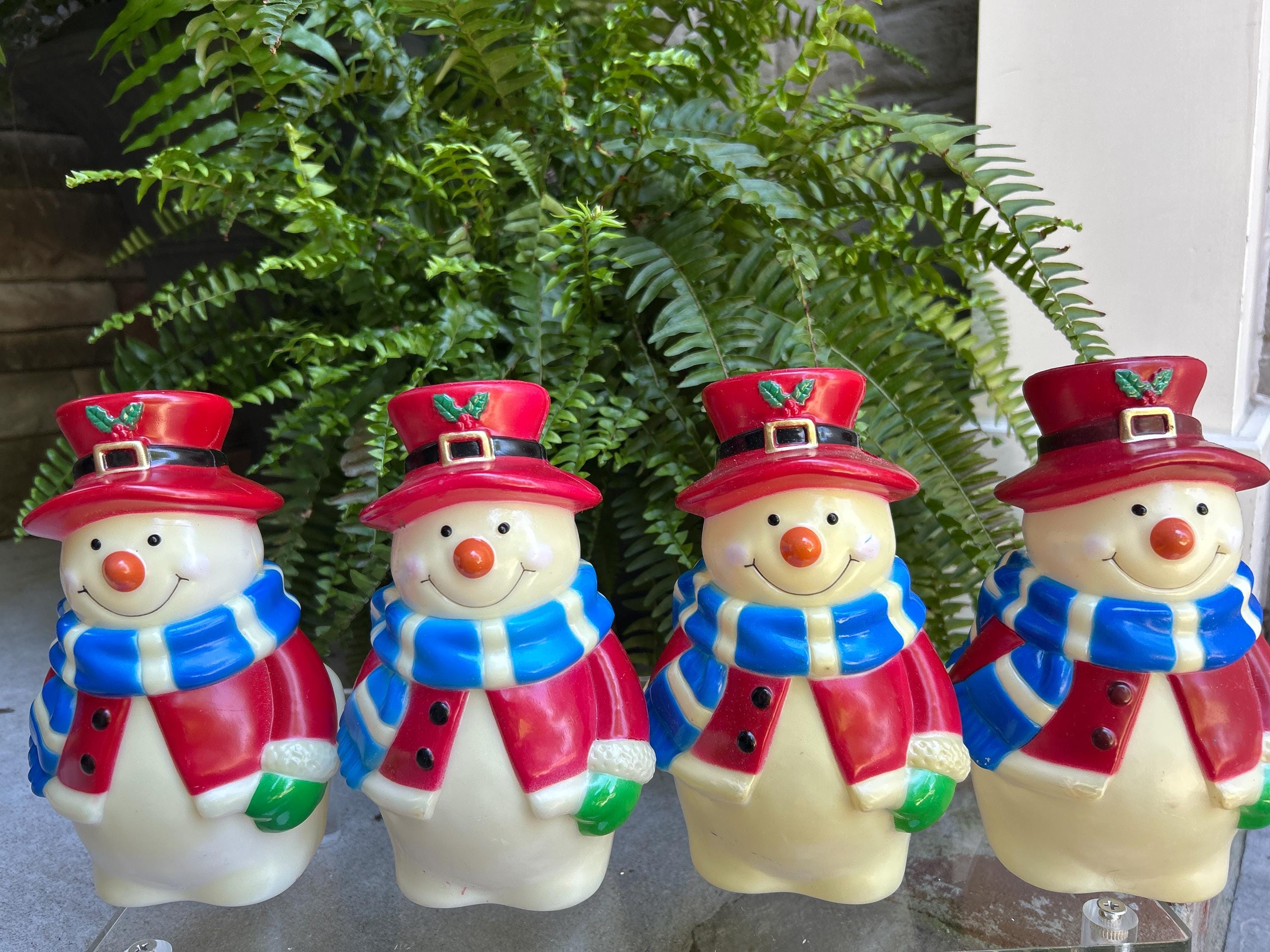 Vintage Lighted Plastic Snowman - Etsy