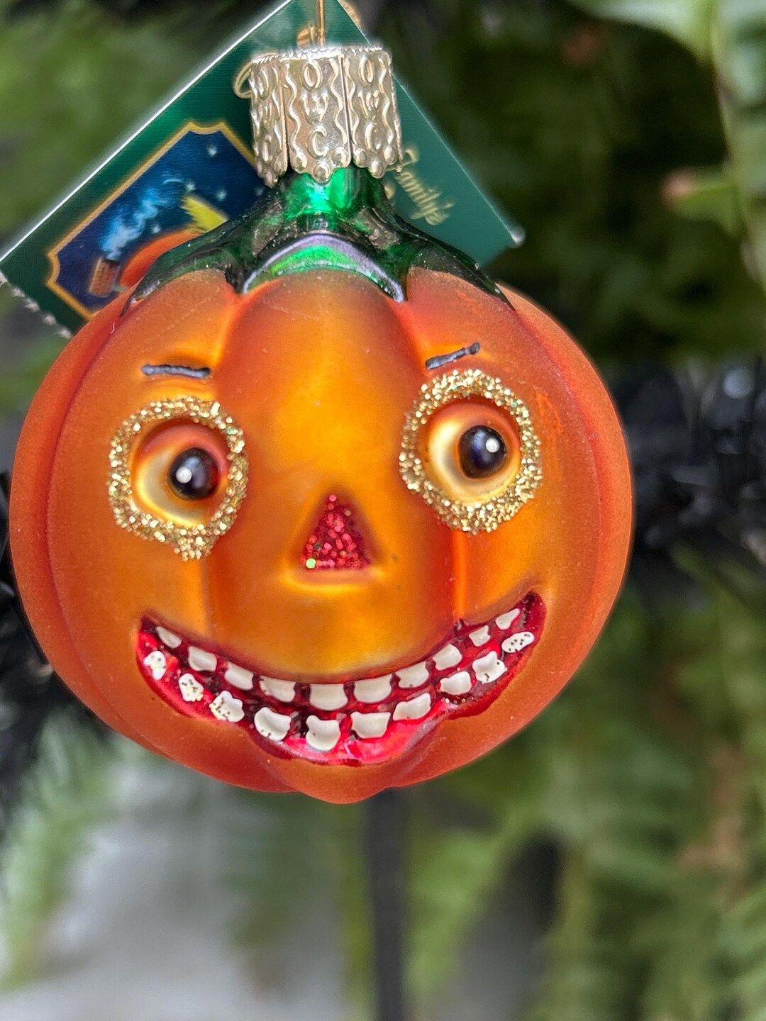 Vintage Halloween 'perky Pumpkin' Merck Family Old World Christmas OWC ...