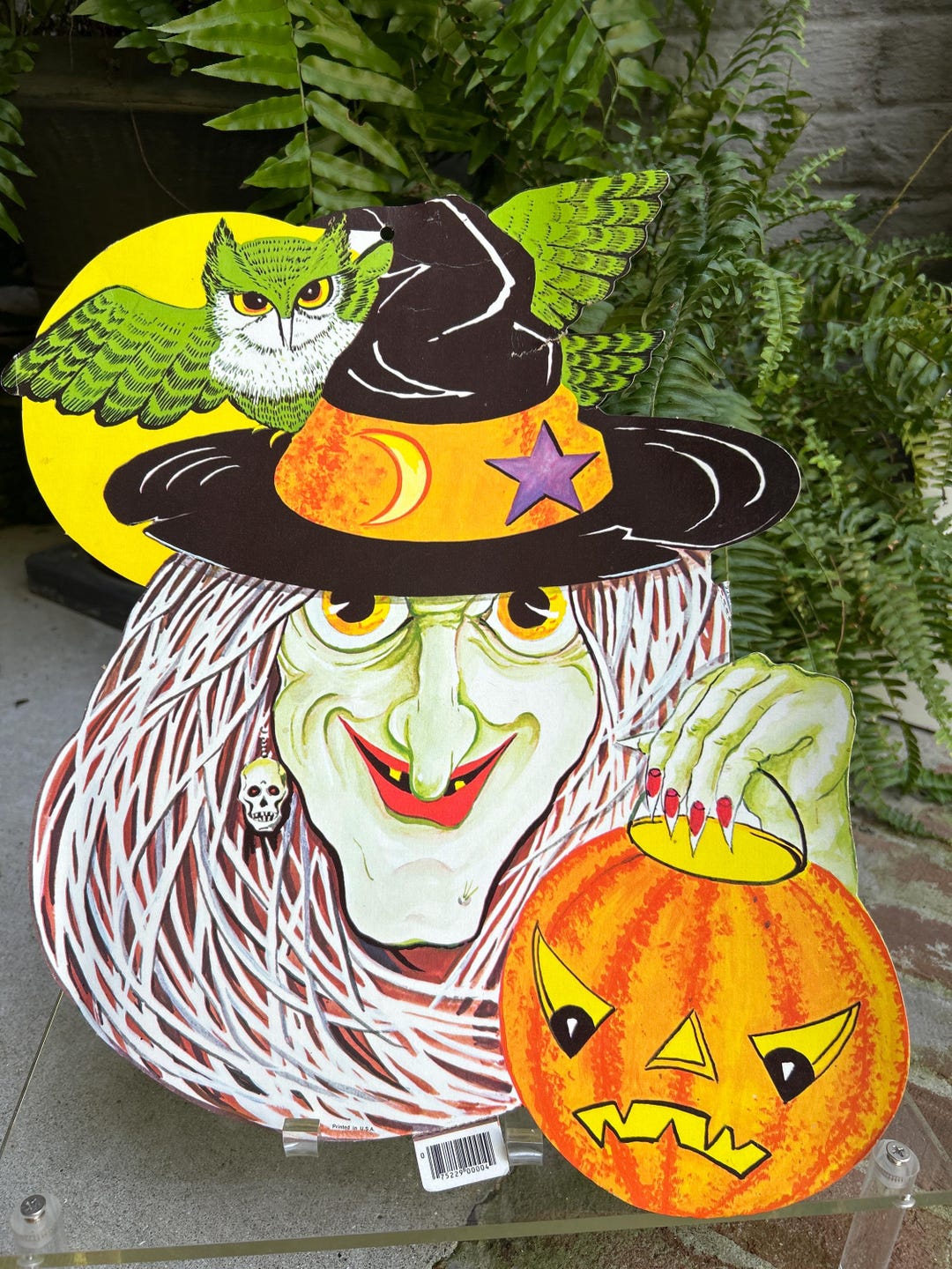 Vintage Halloween Wicked Witch Face, Jack O Lantern, Owl, Witch Head 15 ...