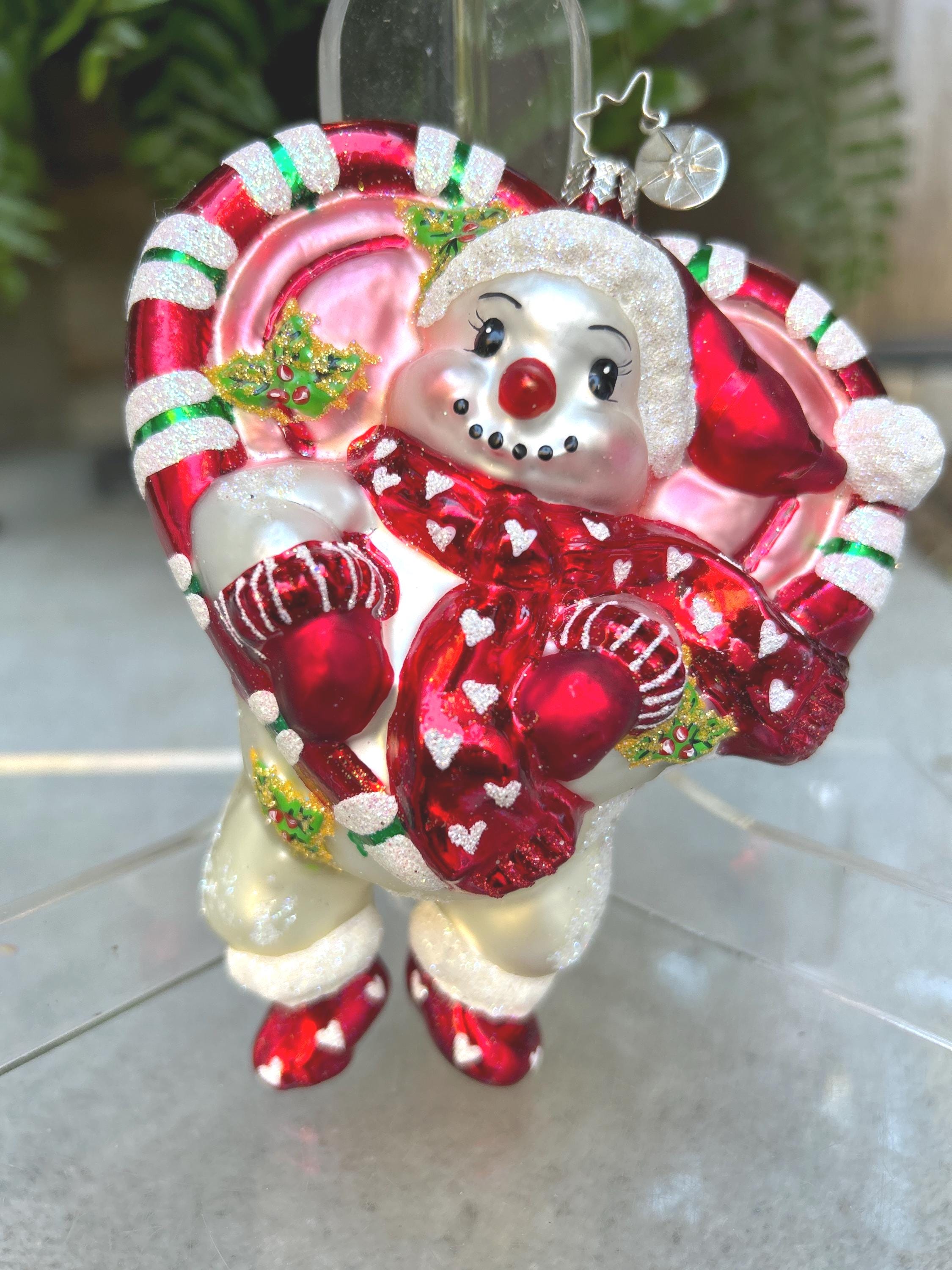Glass Ornament Christopher Radko Valentine Cookie Hearts - Hand