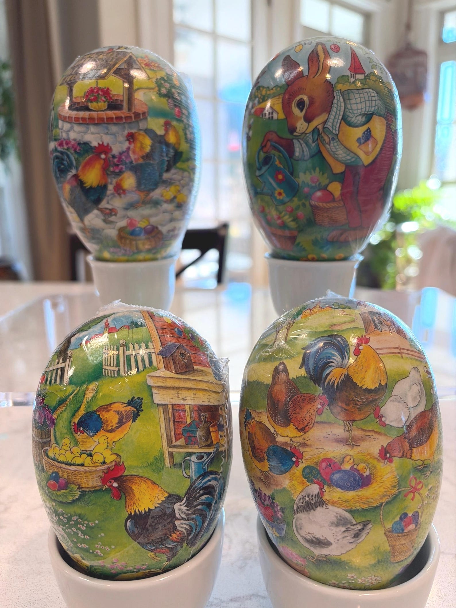 Vintage Paper Mache Easter Egg Made in Germany Erzgebirge Region 4.5