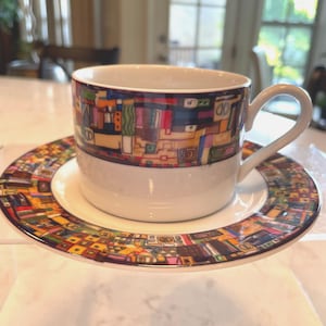 Park Avenue 221 Farberware Retroneu Fine China 1990s Designer Affia Gibbs Cup& Saucer set. Vintage