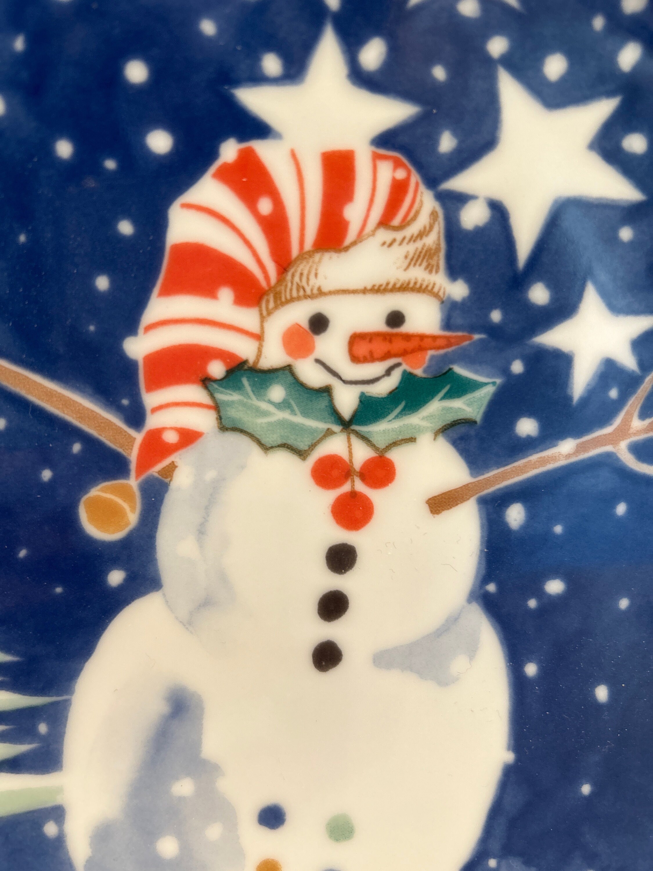 Vintage Christmas Epoc Noritake Mr. Snowman Collection Blue W