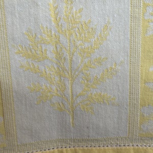 Vintage Williams Sonoma Jacquard Yellow Bordered Tablecloth Large 126" x 70" Cotton Linen Easter Tablecloth Yellow Tablecloth