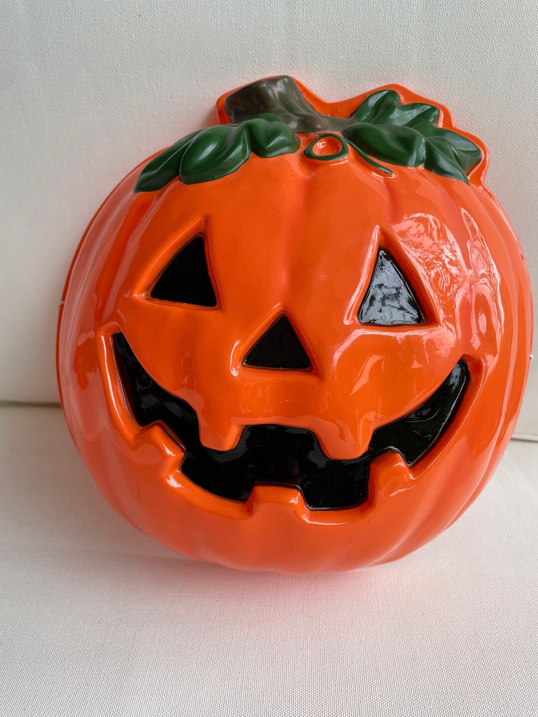 Vintage Plastic Halloween Mask Jack O Lantern Mask Yard Porch Etsy