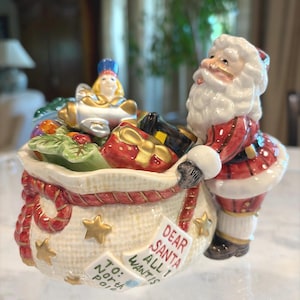 Ceramic Santa With Sack for Candy - Etsy