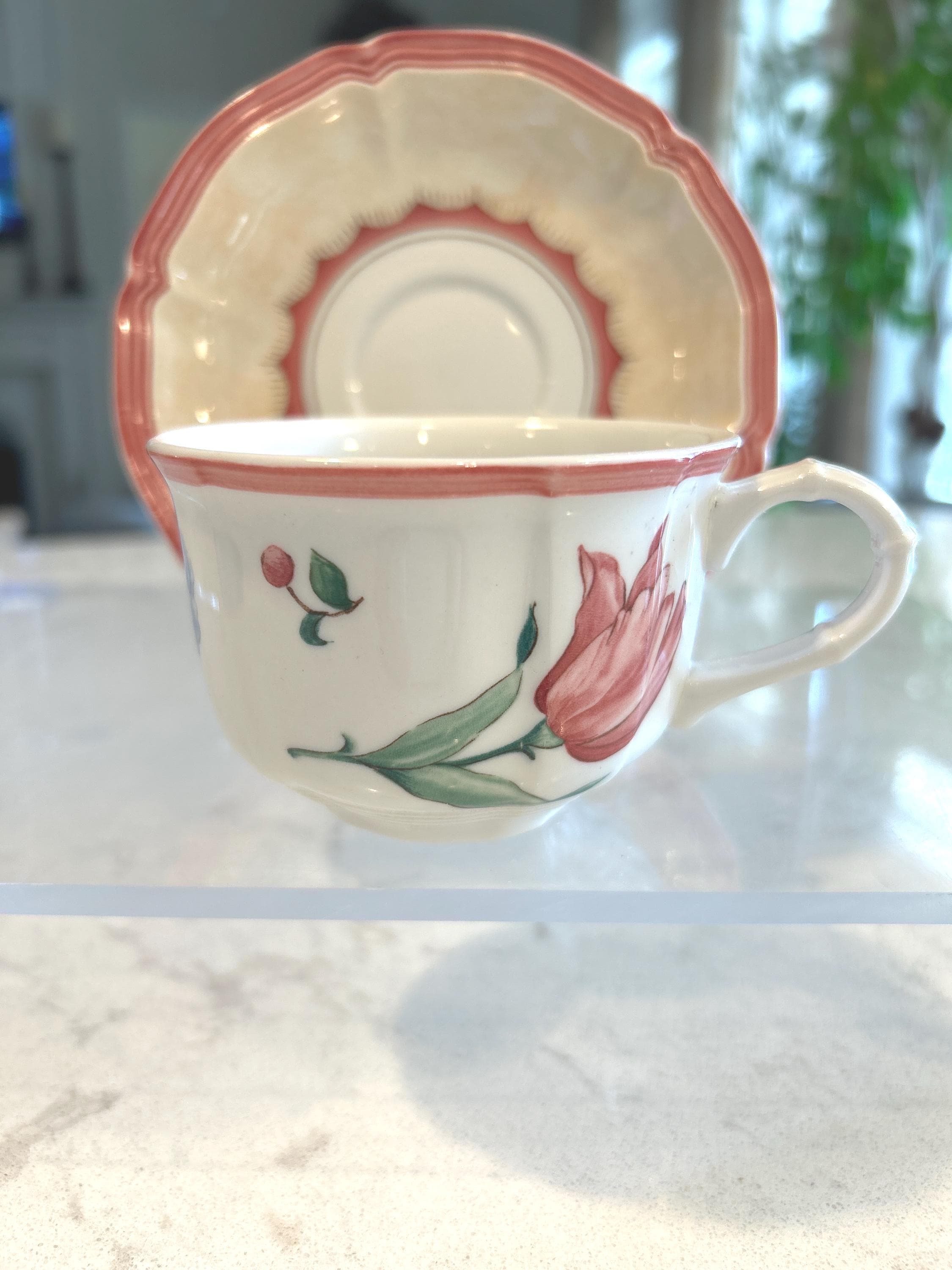 Villeroy & Boch Jardin D'alsace Fleur Flat Cup and Saucer Set