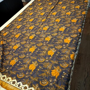 1970s Vintage Batik Textile, Artwork, Indonesian Old Batik Classic Javanese Vintage Fabric Solo Palace, Ldt, 1970's 42"W x 90" (2.5yards) Bild 6