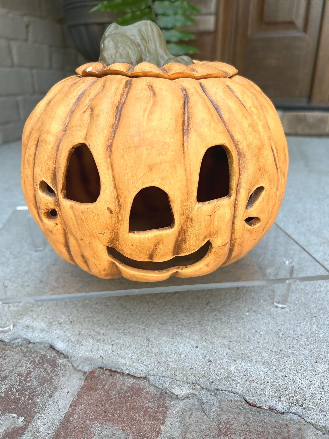 Vintage Halloween Jack O Lantern Candle Holder 1980 Nowell's Molds 8" X ...
