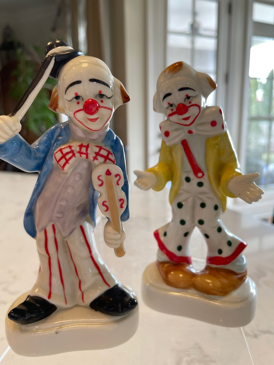 Vintage Homeco Porcelain Clown Figurines Set of 2 1970s Etsy