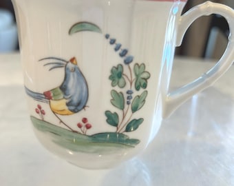 Villeroy & Boch Jardin D'Alsace Fleur Scalloped Mug/ Coffee Cup  Rim Villeroy and Boch Made in Germany Unused 3.5"D x 3.5" H Country French