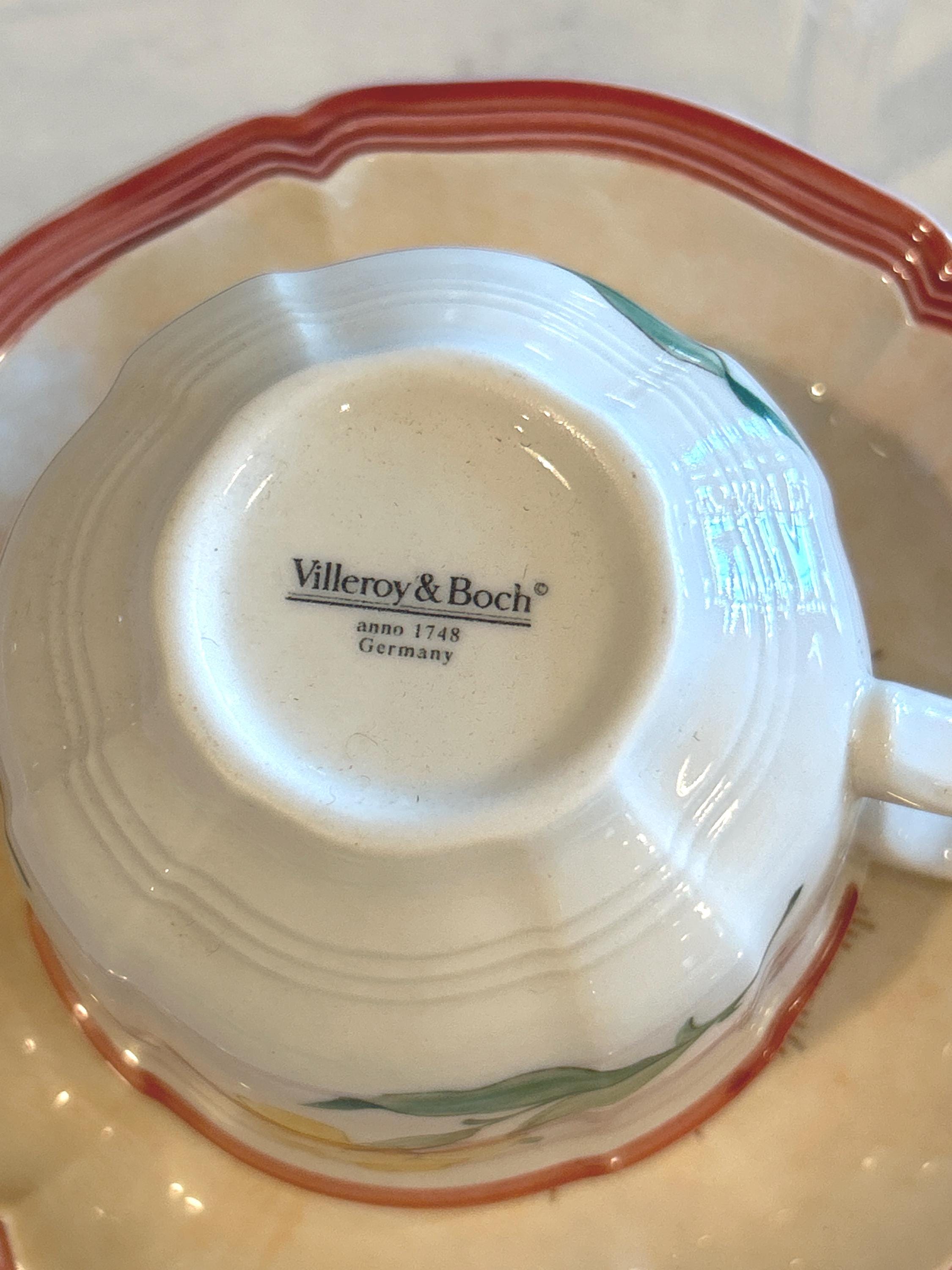 Villeroy & Boch Jardin D'alsace Fleur Flat Cup and Saucer Set