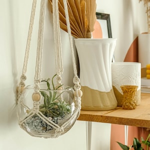 Macrame Plant Hanger No Tassel, Hanging Planter Indoor,  Fringe Plant Holder Without Tail, Houseplants Propagation Station, Plant Lover Gift