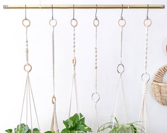 Plantenhangerverlenging, Macrame-verlenger voor hoog plafond, hangende plantenbak binnensteun, kort lang touwkoord, eenvoudige plantenpothouder