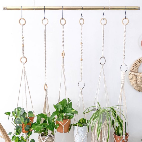 Plant Hanger Extension, Macrame Extender for High Ceiling, Hanging Planter Indoor Support, Short Long Rope Cord, Simple Plant Pot Holder